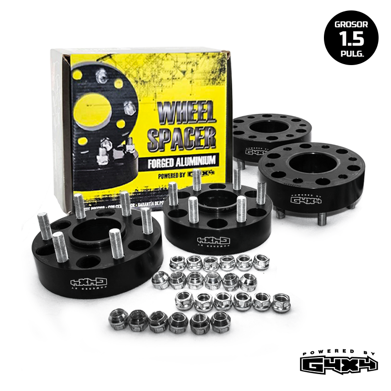 Juego de espaciadores de aros con centrador 1.5 pulg. Toyota Hilux Vigo, Revo, FJ Cruiser, 4Runner, Tacoma, Fortuner, Prado, Landcruiser